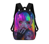sinyumoney Mochila Infantil Impresa En 3D 17inch Neon Anime Girl Mochila Escolar Ligera De Viaje De Moda Para Niños Y Estudiantes