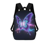 sinyumoney Mochila Infantil Impresa En 3D 17inch Neon Butterfly in Space Mochila Escolar Ligera De Viaje De Moda Para Niños Y Estudiantes