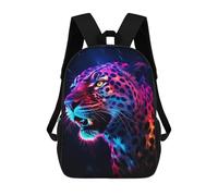 sinyumoney Mochila Infantil Impresa En 3D 17inch Neon Leopard Art Print Mochila Escolar Ligera De Viaje De Moda Para Niños Y Estudiantes