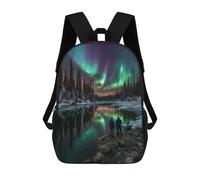 sinyumoney Mochila Infantil Impresa En 3D 17inch Northern Lights Reflections in River Mochila Escolar Ligera De Viaje De Moda Para Niños Y Estudiantes