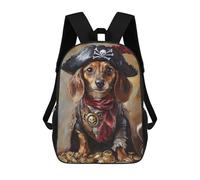 sinyumoney Mochila Infantil Impresa En 3D 17inch Pirate Dog Treasure Chest-37 Mochila Escolar Ligera De Viaje De Moda Para Niños Y Estudiantes