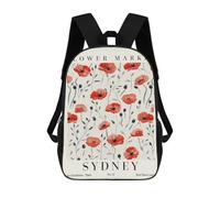 sinyumoney Mochila Infantil Impresa En 3D 17inch Poppy Sydney Flower Market Mochila Escolar Ligera De Viaje De Moda Para Niños Y Estudiantes
