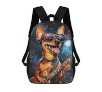 sinyumoney Mochila Infantil Impresa En 3D 17inch Rock Star Dog Guitar Painting -5 Mochila Escolar Ligera De Viaje De Moda Para Niños Y Estudiantes
