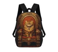 sinyumoney Mochila Infantil Impresa En 3D 17inch Royal Persian Cat Throne-3 Mochila Escolar Ligera De Viaje De Moda Para Niños Y Estudiantes