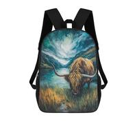 sinyumoney Mochila Infantil Impresa En 3D 17inch Scottish Highland Cow Painting-2 Mochila Escolar Ligera De Viaje De Moda Para Niños Y Estudiantes