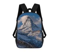 sinyumoney Mochila Infantil Impresa En 3D 17inch Snow-Capped Mountain Peak Mochila Escolar Ligera De Viaje De Moda Para Niños Y Estudiantes