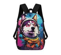 sinyumoney Mochila Infantil Impresa En 3D 17inch Space Dog Explorer-143 Mochila Escolar Ligera De Viaje De Moda Para Niños Y Estudiantes