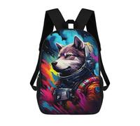 sinyumoney Mochila Infantil Impresa En 3D 17inch Space Wolf Adventure -2 Mochila Escolar Ligera De Viaje De Moda Para Niños Y Estudiantes