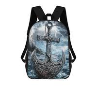 sinyumoney Mochila Infantil Impresa En 3D 17inch Stormy Sea Anchor -2 Mochila Escolar Ligera De Viaje De Moda Para Niños Y Estudiantes