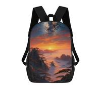 sinyumoney Mochila Infantil Impresa En 3D 17inch Stunning Sunset Mountain Landscape Mochila Escolar Ligera De Viaje De Moda Para Niños Y Estudiantes