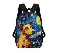 sinyumoney Mochila Infantil Impresa En 3D 17inch The Starry Night Dog Mochila Escolar Ligera De Viaje De Moda Para Niños Y Estudiantes