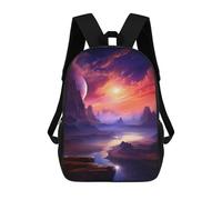 sinyumoney Mochila Infantil Impresa En 3D 17inch Twilight Of Universe Mochila Escolar Ligera De Viaje De Moda Para Niños Y Estudiantes