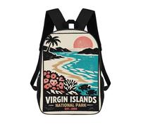 sinyumoney Mochila Infantil Impresa En 3D 17inch Virgin Islands National Park Poster Mochila Escolar Ligera De Viaje De Moda Para Niños Y Estudiantes