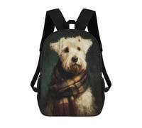 sinyumoney Mochila Infantil Impresa En 3D 17inch Winter Dog Portrait Scarf Mochila Escolar Ligera De Viaje De Moda Para Niños Y Estudiantes