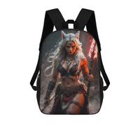 sinyumoney Mochila Infantil Impresa En 3D A Kitsune Barbarians Wrath Mochilas De Día Mochila Para Libros Mochila De Moda Mochilas Informales Para Niños Y Niñas En Edad Escolar 17inch