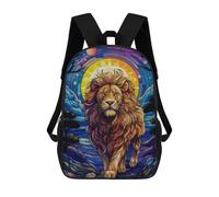 sinyumoney Mochila Infantil Impresa En 3D Abstract Lion Stained Glas Mochila Escolar De Gran Capacidad Para Viajes Y Libros Para Niños De Primaria Y Secundaria 17inch