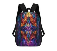 sinyumoney Mochila Infantil Impresa En 3D Abstract Stained Glass Mochila Escolar De Gran Capacidad Para Viajes Y Libros Para Niños De Primaria Y Secundaria 17inch