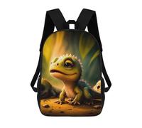 sinyumoney Mochila Infantil Impresa En 3D Adorable Lizard Trio in Fantasy Forest Mochila Escolar De Gran Capacidad Para Viajes Y Libros Para Niños De Primaria Y Secundaria 17inch