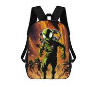 sinyumoney Mochila Infantil Impresa En 3D Alien Invasion Artwork Mochila Escolar De Gran Capacidad Para Viajes Y Libros Para Niños De Primaria Y Secundaria 17inch