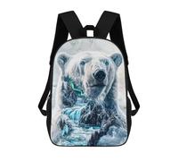 sinyumoney Mochila Infantil Impresa En 3D Arctic Majesty Polar Bear Mochila Escolar De Gran Capacidad Para Viajes Y Libros Para Niños De Primaria Y Secundaria 17inch