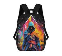 sinyumoney Mochila Infantil Impresa En 3D Assassin's Creed Urban Legend Mochila Escolar Ligera De Viaje Mochila Escolar De Moda Para Niños Y Estudiantes 17inch
