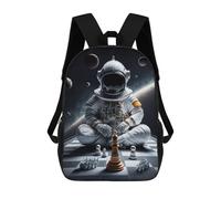 sinyumoney Mochila Infantil Impresa En 3D Astronaut in Space Playing Chess Mochila Escolar De Gran Capacidad Para Viajes Y Libros Para Niños De Primaria Y Secundaria 17inch