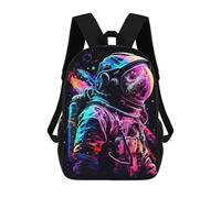 sinyumoney Mochila Infantil Impresa En 3D Astronaut Neon Light Color Mochila Escolar Ligera De Viaje Mochila Escolar De Moda Para Niños Y Estudiantes 17inch