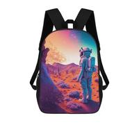 sinyumoney Mochila Infantil Impresa En 3D Astronaut on Mars -1 Mochila Escolar De Gran Capacidad Para Viajes Y Libros Para Niños De Primaria Y Secundaria 17inch