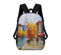 sinyumoney Mochila Infantil Impresa En 3D Autumn Paris Mochila Escolar De Gran Capacidad Para Viajes Y Libros Para Niños De Primaria Y Secundaria 17inch