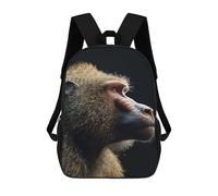 sinyumoney Mochila Infantil Impresa En 3D Baboon Mochila Escolar Ligera De Viaje Mochila Escolar De Moda Para Niños Y Estudiantes 17inch
