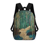 sinyumoney Mochila Infantil Impresa En 3D Bamboo Forest Mosaic Mochila Escolar De Gran Capacidad Para Viajes Y Libros Para Niños De Primaria Y Secundaria 17inch