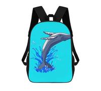 sinyumoney Mochila Infantil Impresa En 3D Beautiful Whale Jumping Mochila Escolar De Gran Capacidad Para Viajes Y Libros Para Niños De Primaria Y Secundaria 17inch