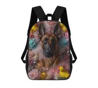sinyumoney Mochila Infantil Impresa En 3D Belgian Malinois Dog Mochila Escolar De Gran Capacidad Para Viajes Y Libros Para Niños De Primaria Y Secundaria 17inch