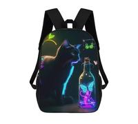 sinyumoney Mochila Infantil Impresa En 3D Black Cat And Butterefly Mochila Escolar De Gran Capacidad Para Viajes Y Libros Para Niños De Primaria Y Secundaria 17inch
