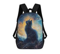 sinyumoney Mochila Infantil Impresa En 3D Black Cat in Space Mochila Escolar De Gran Capacidad Para Viajes Y Libros Para Niños De Primaria Y Secundaria 17inch