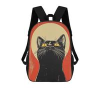 sinyumoney Mochila Infantil Impresa En 3D Black Cat Vintage Portrait Mochila Escolar De Gran Capacidad Para Viajes Y Libros Para Niños De Primaria Y Secundaria 17inch