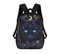 sinyumoney Mochila Infantil Impresa En 3D Black Light Cat 6 Mochila Escolar De Gran Capacidad Para Viajes Y Libros Para Niños De Primaria Y Secundaria 17inch