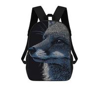 sinyumoney Mochila Infantil Impresa En 3D Blue Fox Portrait Mochila Escolar Ligera De Viaje Mochila Escolar De Moda Para Niños Y Estudiantes 17inch