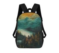 sinyumoney Mochila Infantil Impresa En 3D Blue Mountain Landscape Mochila Escolar Ligera De Viaje Mochila Escolar De Moda Para Niños Y Estudiantes 17inch