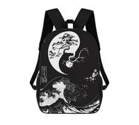 sinyumoney Mochila Infantil Impresa En 3D Bonsai Tree Yin And Yang Mochilas De Día Mochila Para Libros Mochila De Moda Mochilas Informales Para Niños Y Niñas En Edad Escolar 17inch