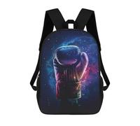 sinyumoney Mochila Infantil Impresa En 3D Boxing Glove Galaxy Mochila Escolar Ligera De Viaje Mochila Escolar De Moda Para Niños Y Estudiantes 17inch