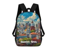 sinyumoney Mochila Infantil Impresa En 3D Buenos Aires Cityscape Mochila Escolar De Gran Capacidad Para Viajes Y Libros Para Niños De Primaria Y Secundaria 17inch