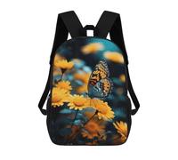 sinyumoney Mochila Infantil Impresa En 3D Butterfly On Yellow Flower Mochila Escolar Ligera De Viaje Mochila Escolar De Moda Para Niños Y Estudiantes 17inch