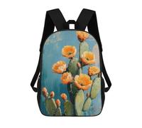 sinyumoney Mochila Infantil Impresa En 3D Cactus Blossom in A Desert Painting Mochilas De Día Mochila Para Libros Mochila De Moda Mochilas Informales Para Niños Y Niñas En Edad Escolar 17inch