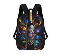 sinyumoney Mochila Infantil Impresa En 3D Canvas of A Wine Bottle Mochila Escolar De Gran Capacidad Para Viajes Y Libros Para Niños De Primaria Y Secundaria 17inch