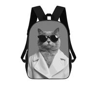 sinyumoney Mochila Infantil Impresa En 3D Cat Animals Portrait Mochilas De Día Mochila Para Libros Mochila De Moda Mochilas Informales Para Niños Y Niñas En Edad Escolar 17inch