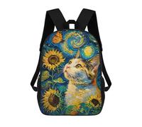sinyumoney Mochila Infantil Impresa En 3D Cat, Butterfly, And Sunflowers Painting Mochila Escolar Ligera De Viaje Mochila Escolar De Moda Para Niños Y Estudiantes 17inch