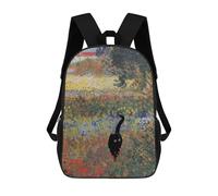 sinyumoney Mochila Infantil Impresa En 3D Cat in Flower Field Mochilas De Día Mochila Para Libros Mochila De Moda Mochilas Informales Para Niños Y Niñas En Edad Escolar 17inch