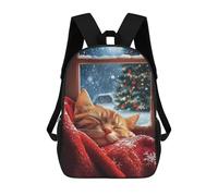 sinyumoney Mochila Infantil Impresa En 3D Christmas Winter Cat Mochila Escolar De Gran Capacidad Para Viajes Y Libros Para Niños De Primaria Y Secundaria 17inch