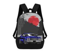 sinyumoney Mochila Infantil Impresa En 3D Classic Car Mochila Escolar De Gran Capacidad Para Viajes Y Libros Para Niños De Primaria Y Secundaria 17inch